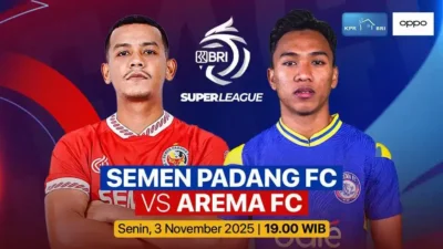BRI SUPER LEAGUE: Duel Jawara Galatama Malam Ini, Semen Padang FC vs Arema FC