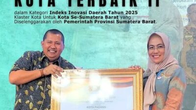 Pemko Padang Raih Terbaik II Indeks Inovasi Daerah Sumbar 2025