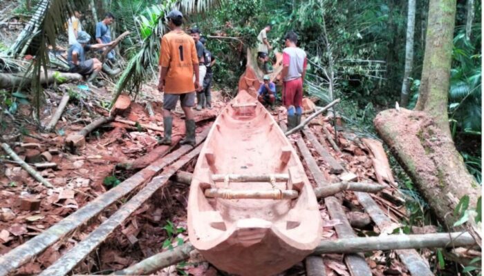 Tradisi Membuat Sampan di Desa Bojakan Mentawai, Warisan Leluhur yang Tetap Hidup