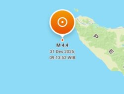 Gempa M 4,4 Guncang Aceh Besar Pagi Ini, Pusat Gempa di Laut Barat Calang