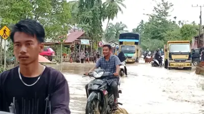 Banjir Luapan Sungai Krueng Peuto Rendam Permukiman Warga Aceh Utara