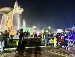 Malam Tahun Baru 2026 di Bundaran Jakabaring Ramai Tanpa Kembang Api, Polisi Perketat Pengamanan