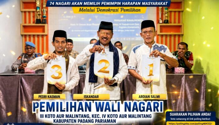 Polling Pilwana III Koto Aur Malintang 2026 Dibuka, Siapa Calon Paling Dipercaya?