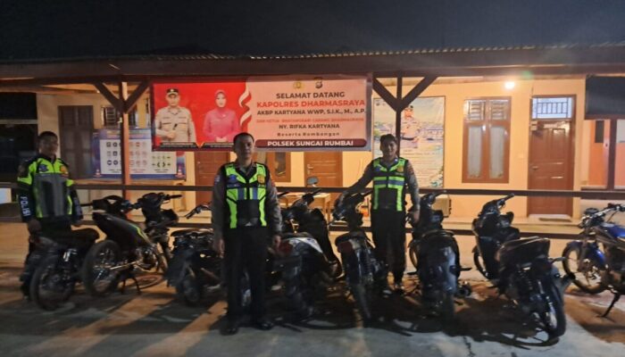 Antisipasi Balap Liar, 9 Sepeda Motor Diamankan Polsek Sungai Rumbai