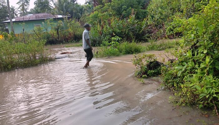 Hujan Deras, Parit Meluap Genangi Kampung Koto Batang Gasan