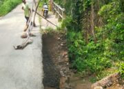 Jalan Penghubung Kampung Tangah Batang Gasan Amblas, Akses Warga Terganggu